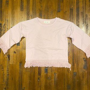 Mae Li Rose Blush Fringe Top